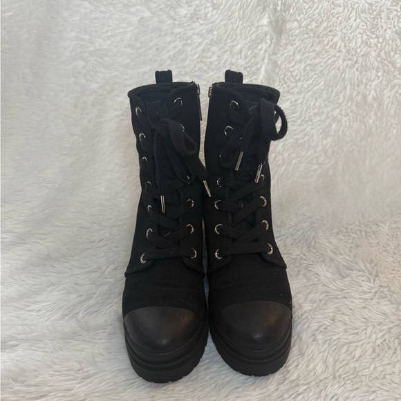 Michael Kors Black Lace-Up Boots - Picture 1 of 6